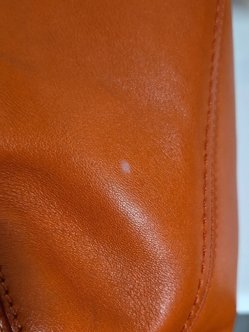 Coach Orange Leather Bleeker Duffle with Tattersall lining